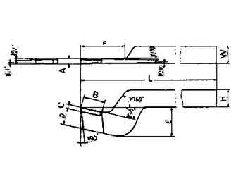 IMPA手冊 編號63312966型高速鋼頭切割車刀(圖1) IMPA手冊 編號63312966型高速鋼頭切割車刀(圖1)