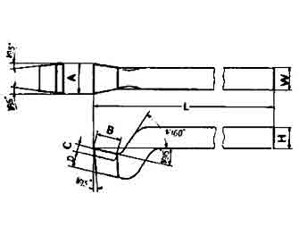 IMPA手冊(cè) 編號(hào)63311864型高速鋼頭車刀(圖1)