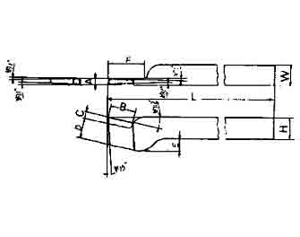 IMPA手冊 編號63304231型高速鋼頭切割車刀(圖1) IMPA手冊 編號63304231型高速鋼頭切割車刀(圖1)